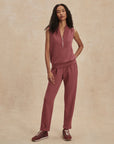 Wild Rhubarb Beau Sleeveless Half Zip Sweatshirt