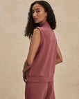 Wild Rhubarb Beau Sleeveless Half Zip Sweatshirt