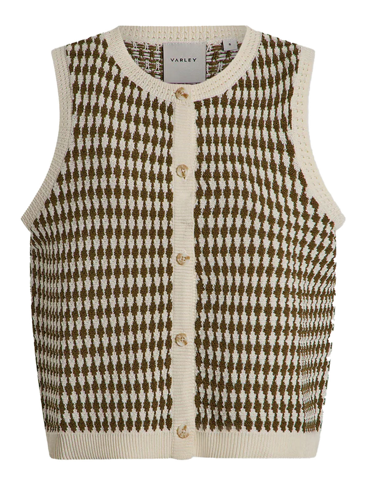 Egret/ Golden Olive Aura Knit Top