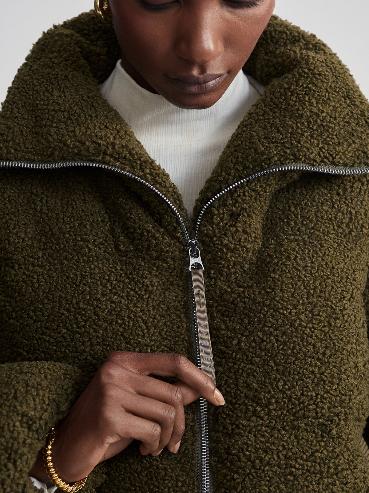 Olive Wilkins Sherpa Puffer Jacket