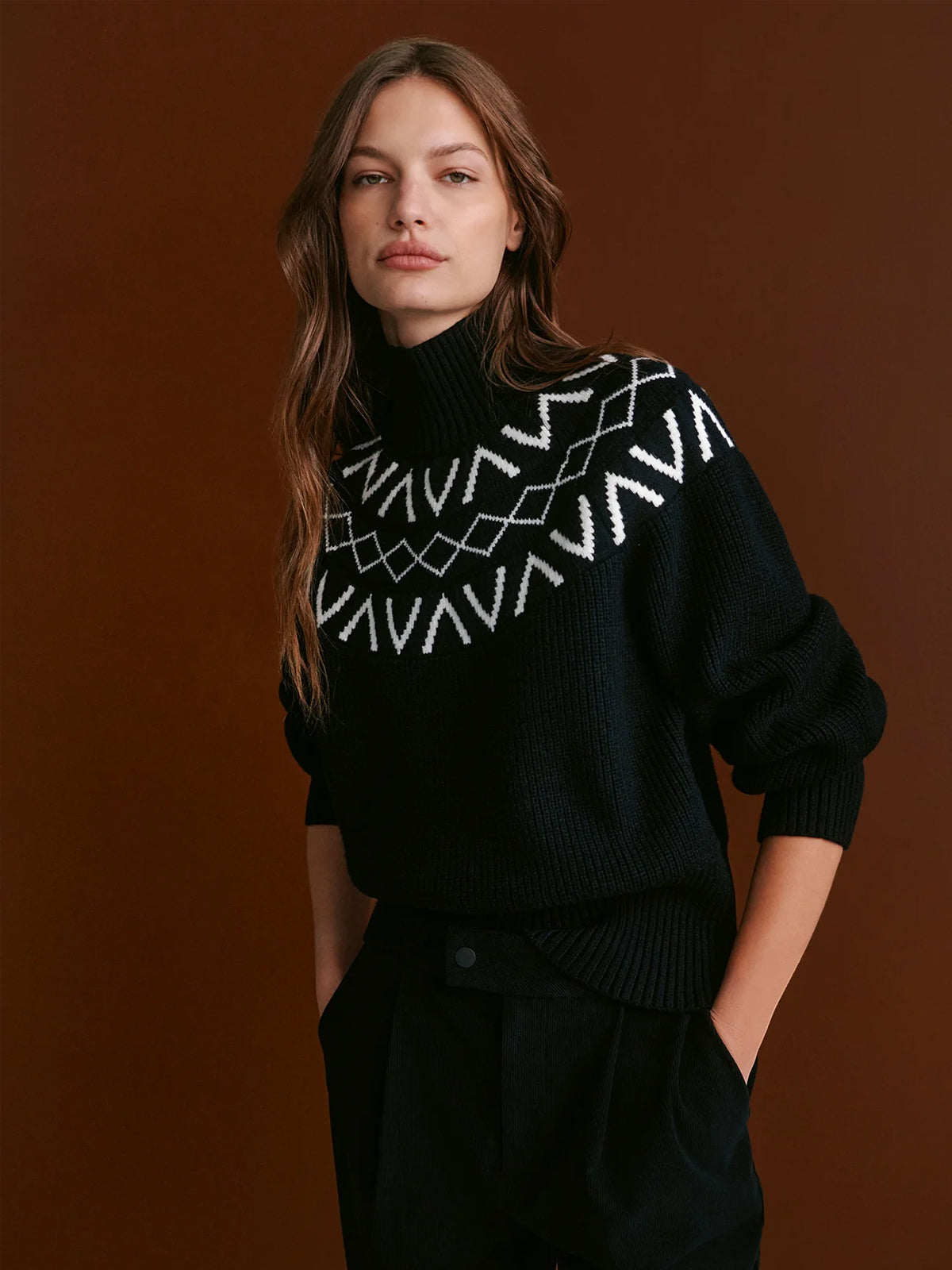 Marcie Fairisle Yoke Knitted Sweater