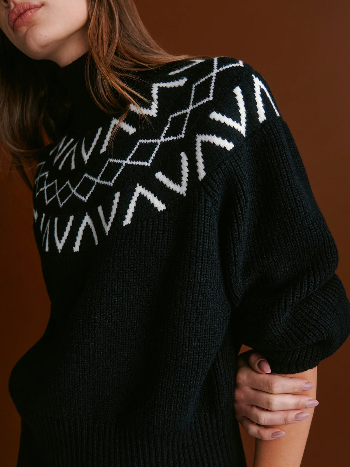 Marcie Fairisle Yoke Knitted Sweater