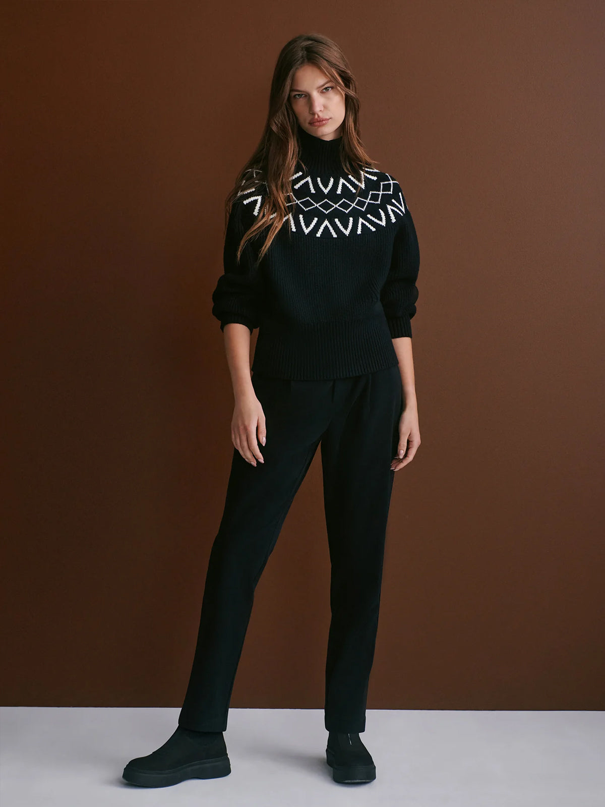 Marcie Fairisle Yoke Knitted Sweater