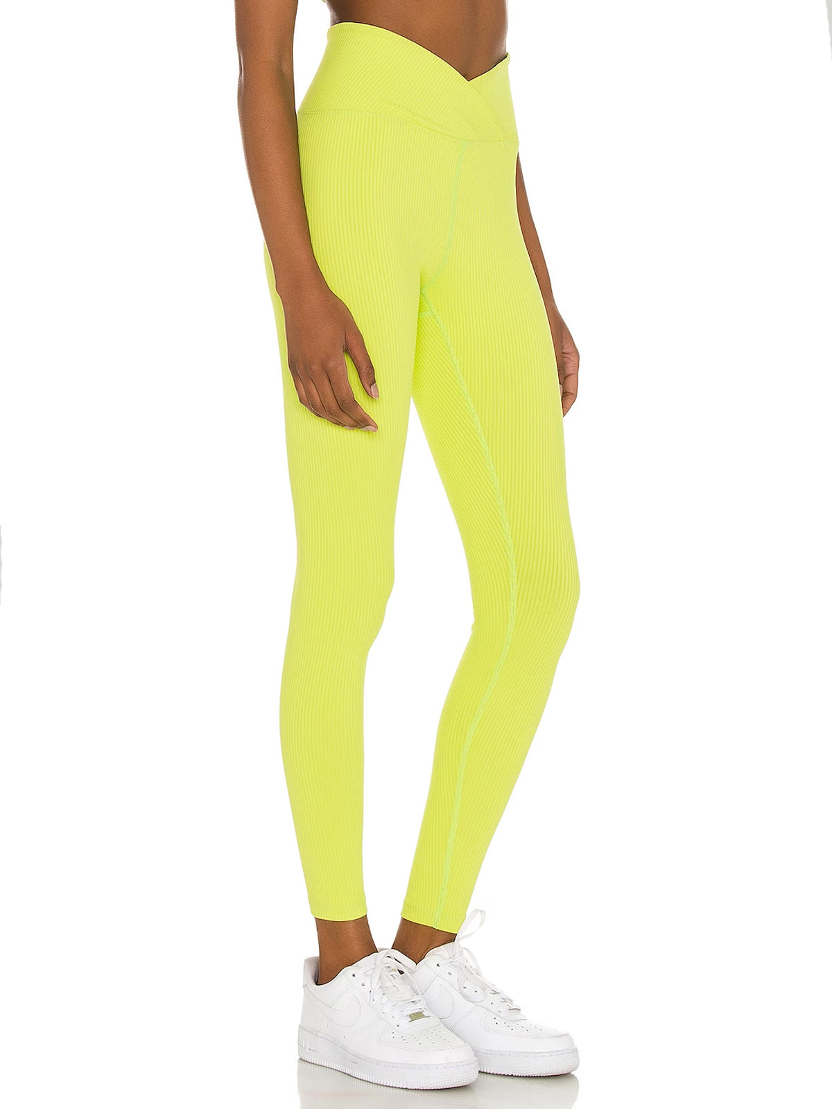 Cyber Lime Ribbed Veronica Leggings