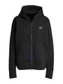 Black Scuba Zip-Front Hooded Sweatshirt