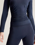 Navy Seamless Yoga TrueStrength Long Sleeved Top