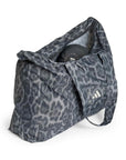 Carbon Grey and Black Leopard Print Packable Tote Bag