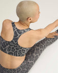 Dove Grey Carbon Leopard Print Prime Lift Medium Impact Training Bra