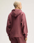 Quiet Crimson Zip-Front Hooded Sweatshirt