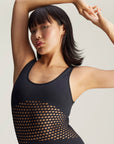 Black Seamless TrueStrength Knit Yoga Onesie