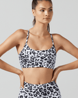 Snow White Leopard Elle Sports Bra