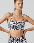 Snow White Leopard Elle Sports Bra