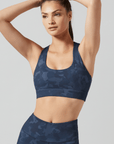 Grey Stone Splatter Camo Rowie Sports Bra