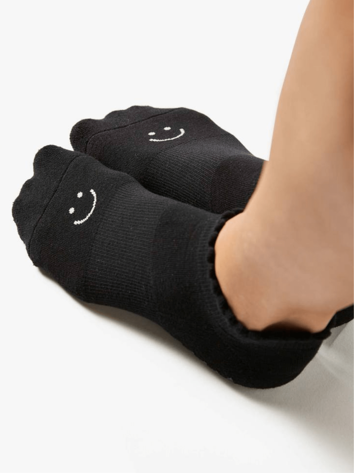 Black Happy Grip Socks