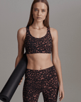 Red Textured Animal Edris Sports Bra