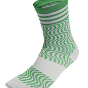 Green and White Crew Socks