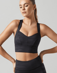 Smoke Black Tiger Amber 2X Sports Bra