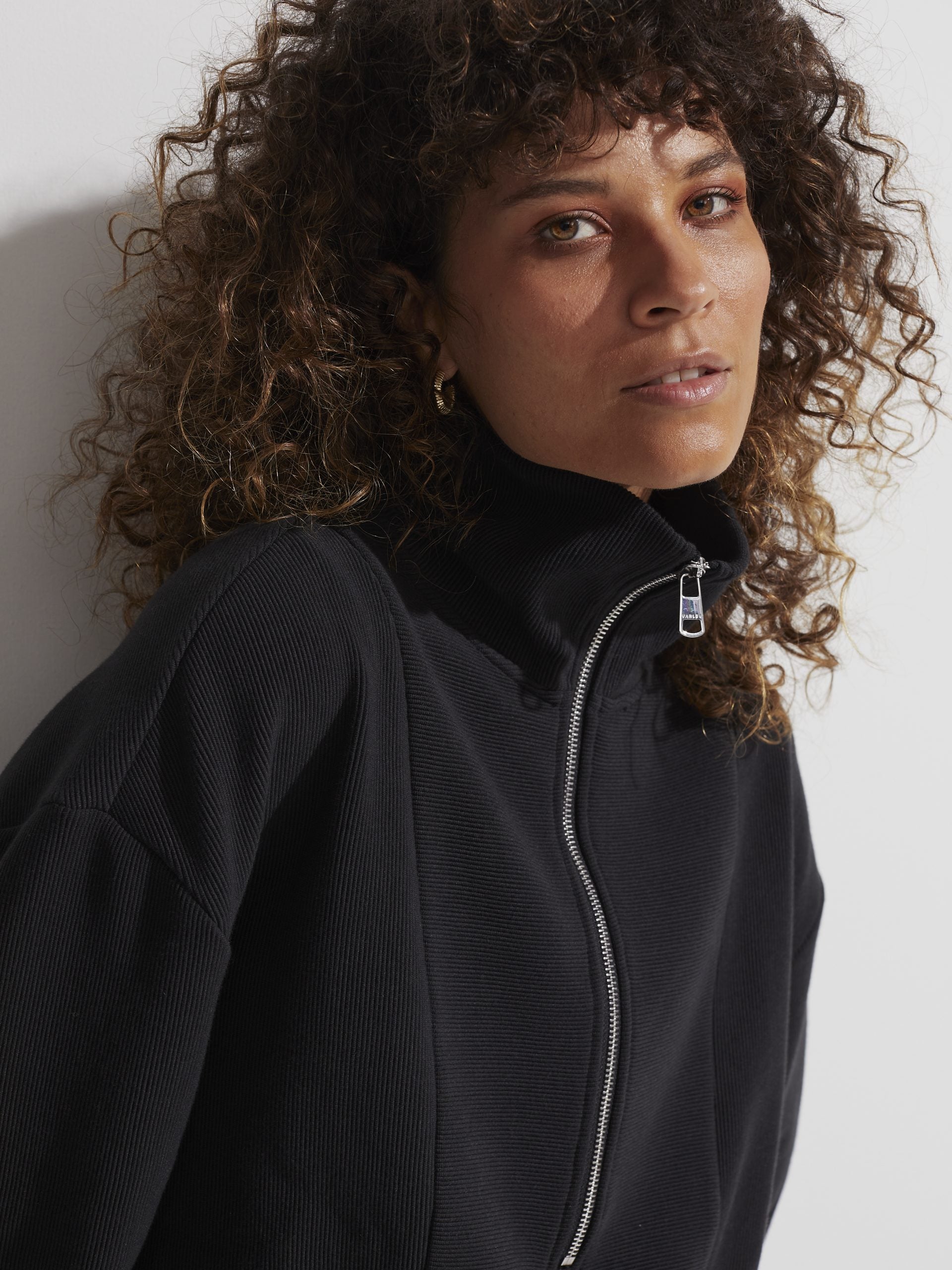Black Ramona Half Zip Sweater