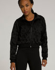 Leopard Scuba Crop Jacket