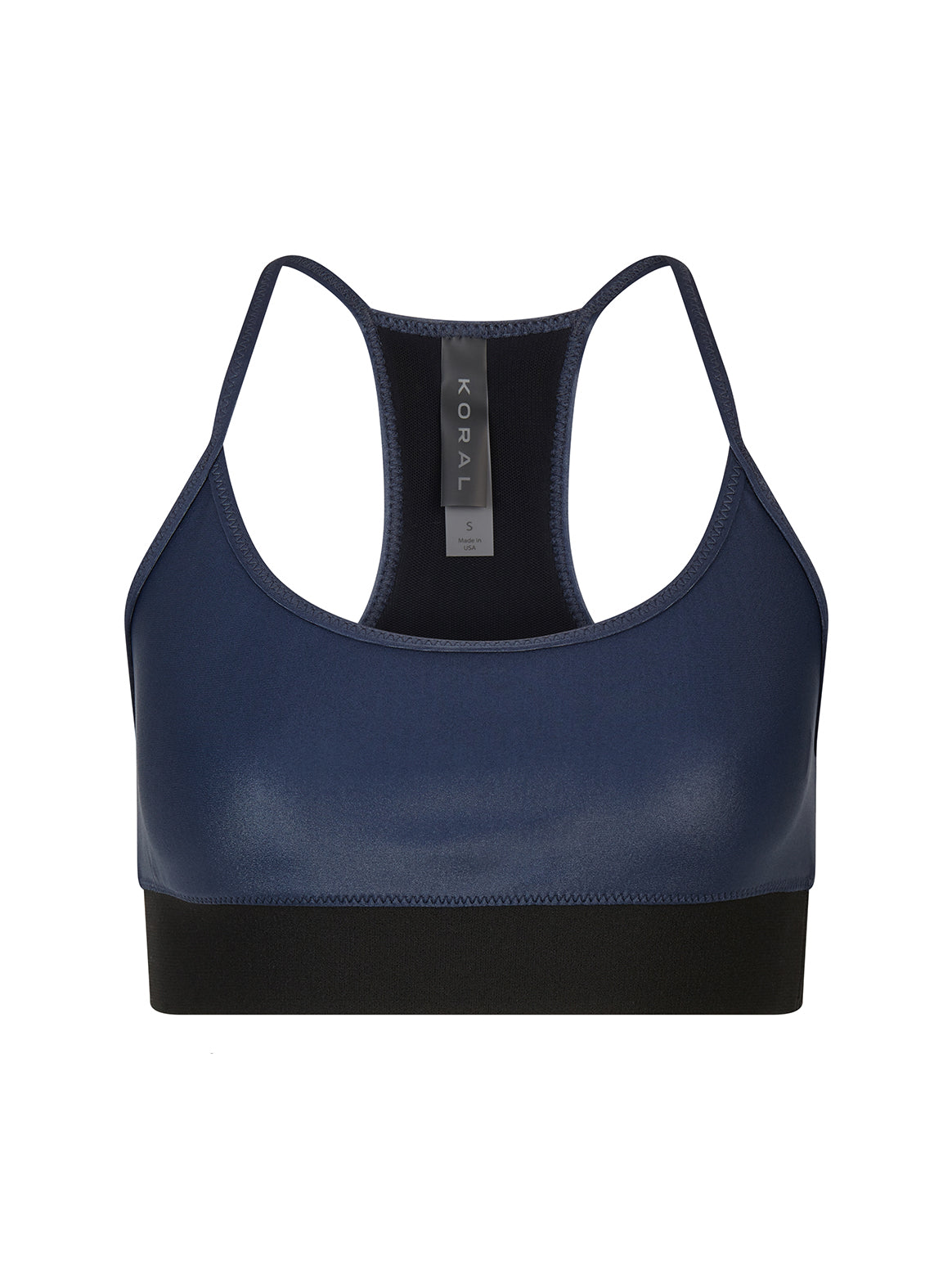 Navy Sweeper Sports Bra