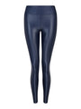 Blue High Rise Lustrous Leggings