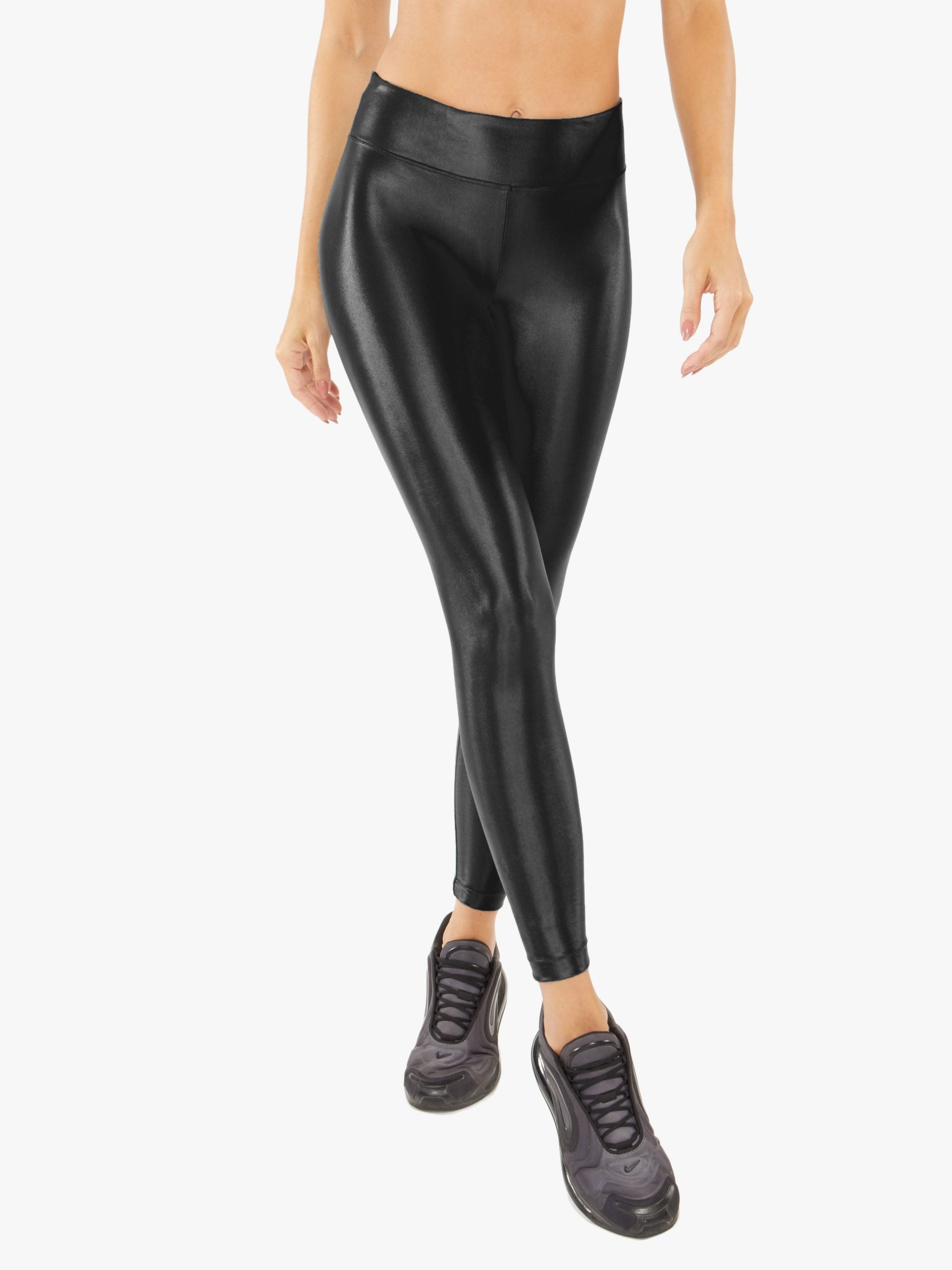 Black High Rise Lustrous Legging