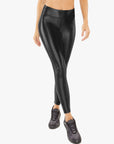 Black High Rise Lustrous Legging