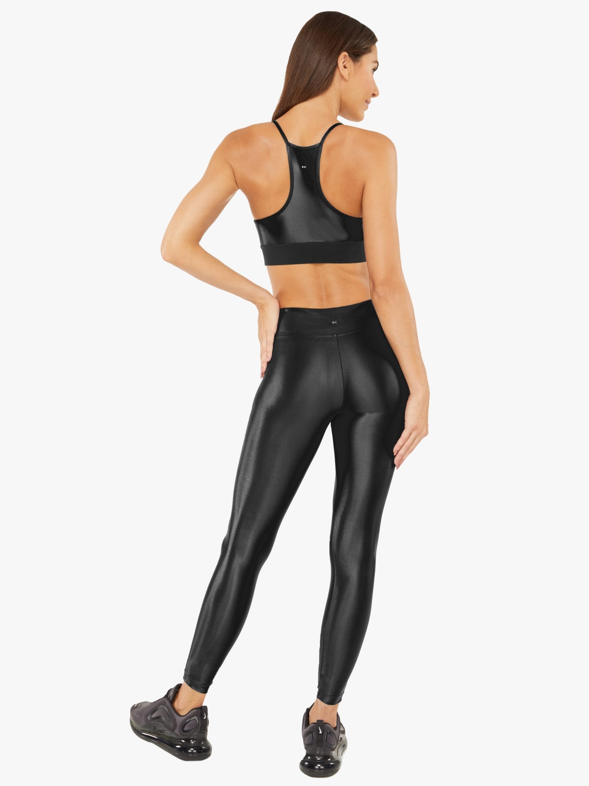 Black High Rise Lustrous Legging