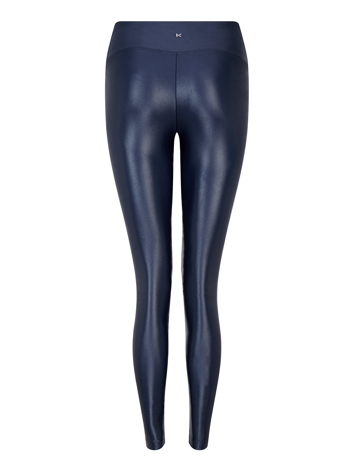 Blue High Rise Lustrous Leggings