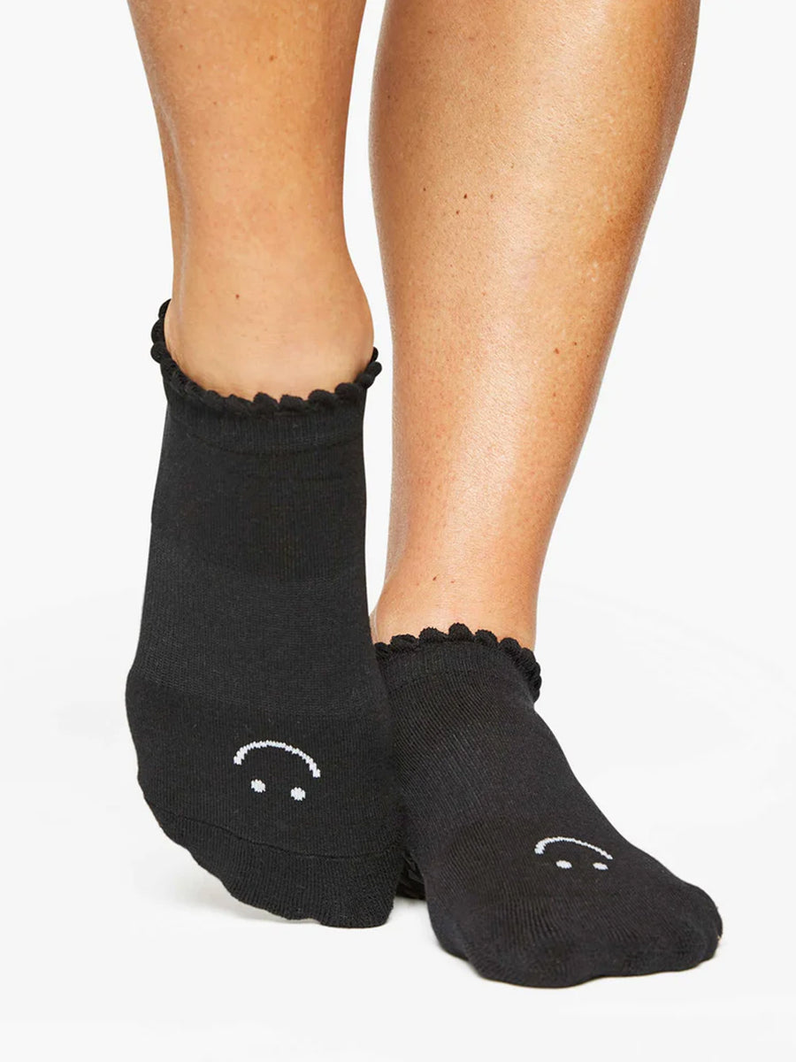 Black Happy Grip Socks