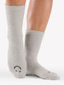 Heather Grey Happy Cloud Crew Grip Socks