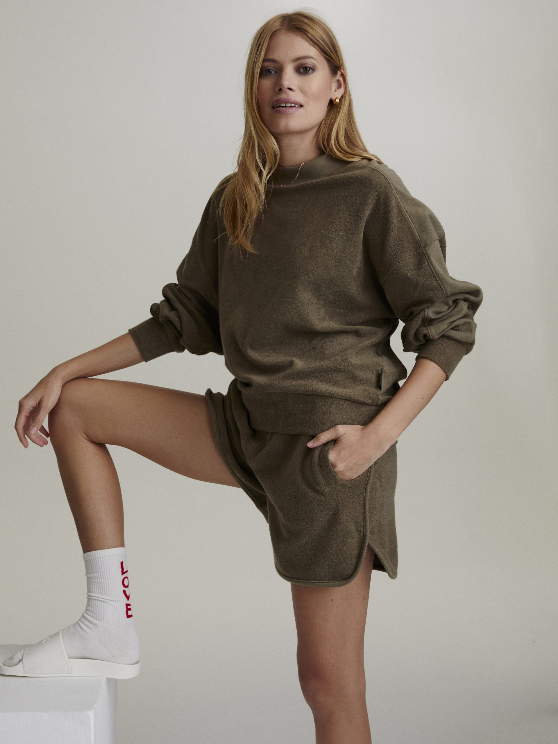 Dusky Green Marwood Terry Shorts