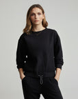 Black Ribbed Arleta Sweatshirt