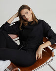 Black Ribbed Arleta Sweatshirt