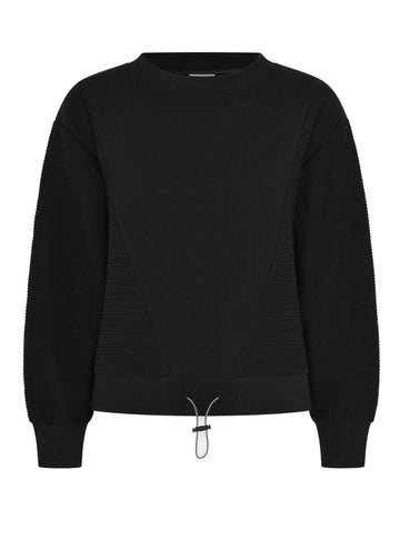 Black Ribbed Arleta Sweatshirt