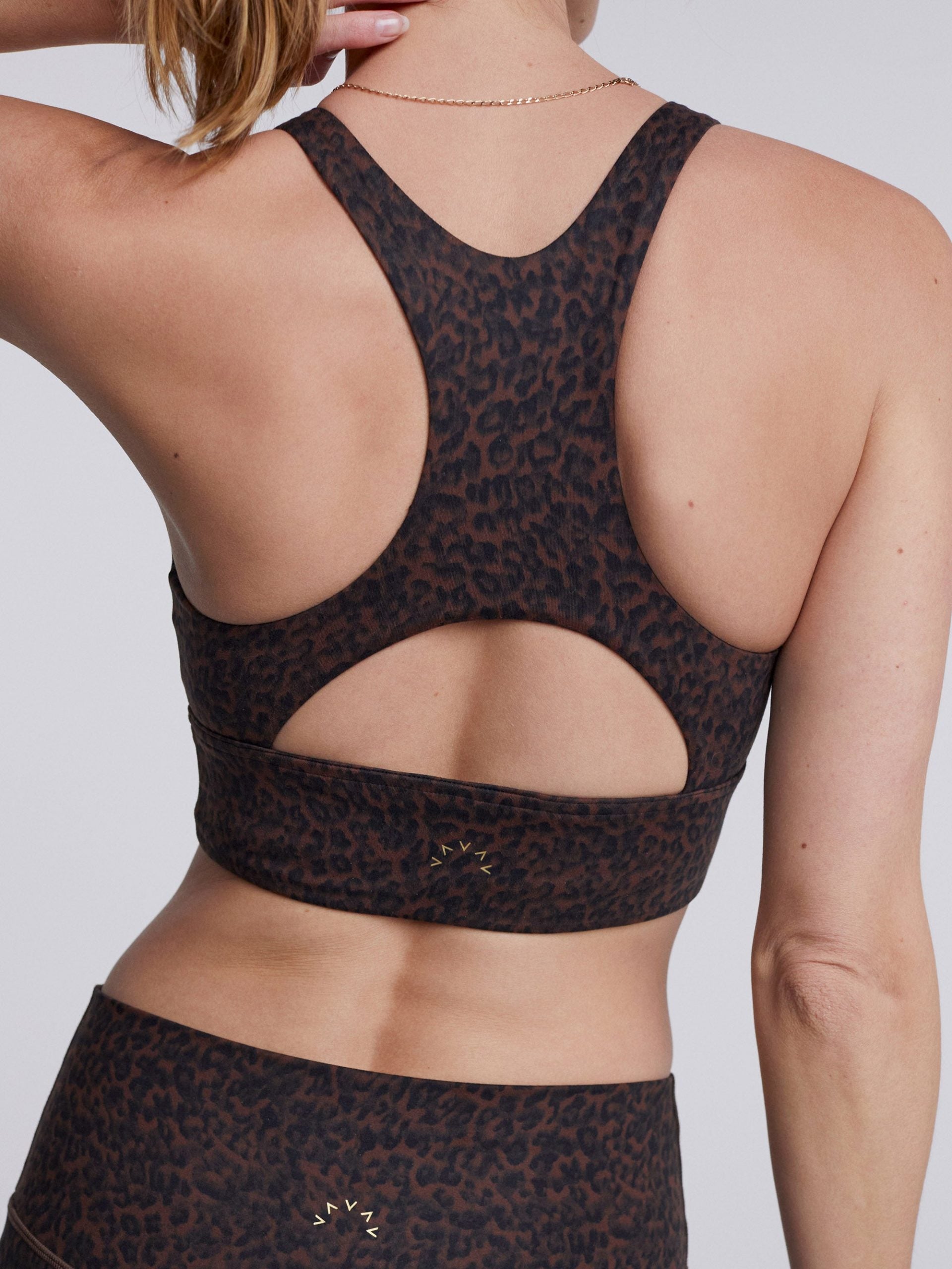 Bronze Distorted Cheetah Harris Sports Bra