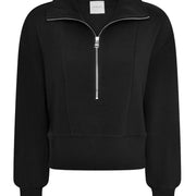 Black Ramona Half Zip Sweater
