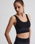 Black Let's Move Dartmouth Sports Bra