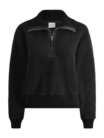 Black Roselle Half Zip Fleece Pullover