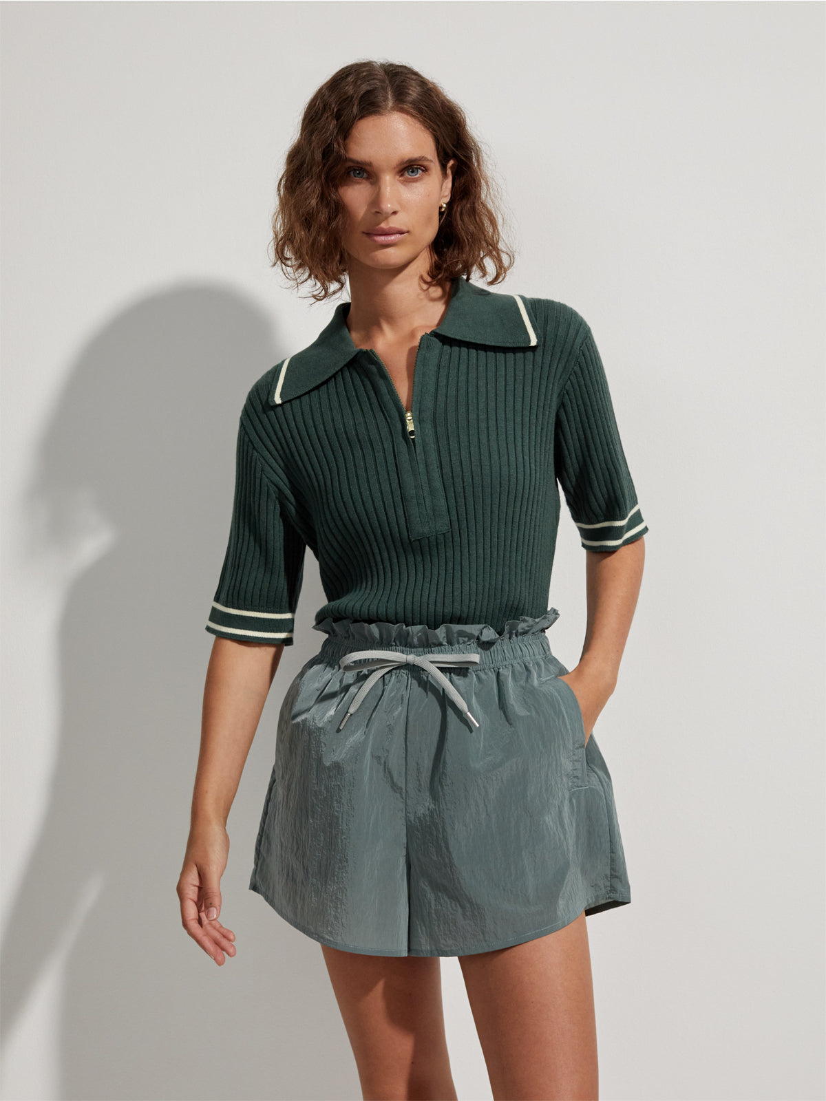 Slate Green Tulair High Rise Shorts