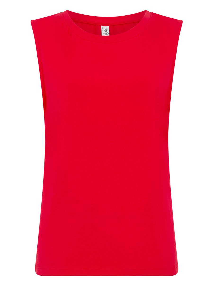Red Cotton Knot Tank Top