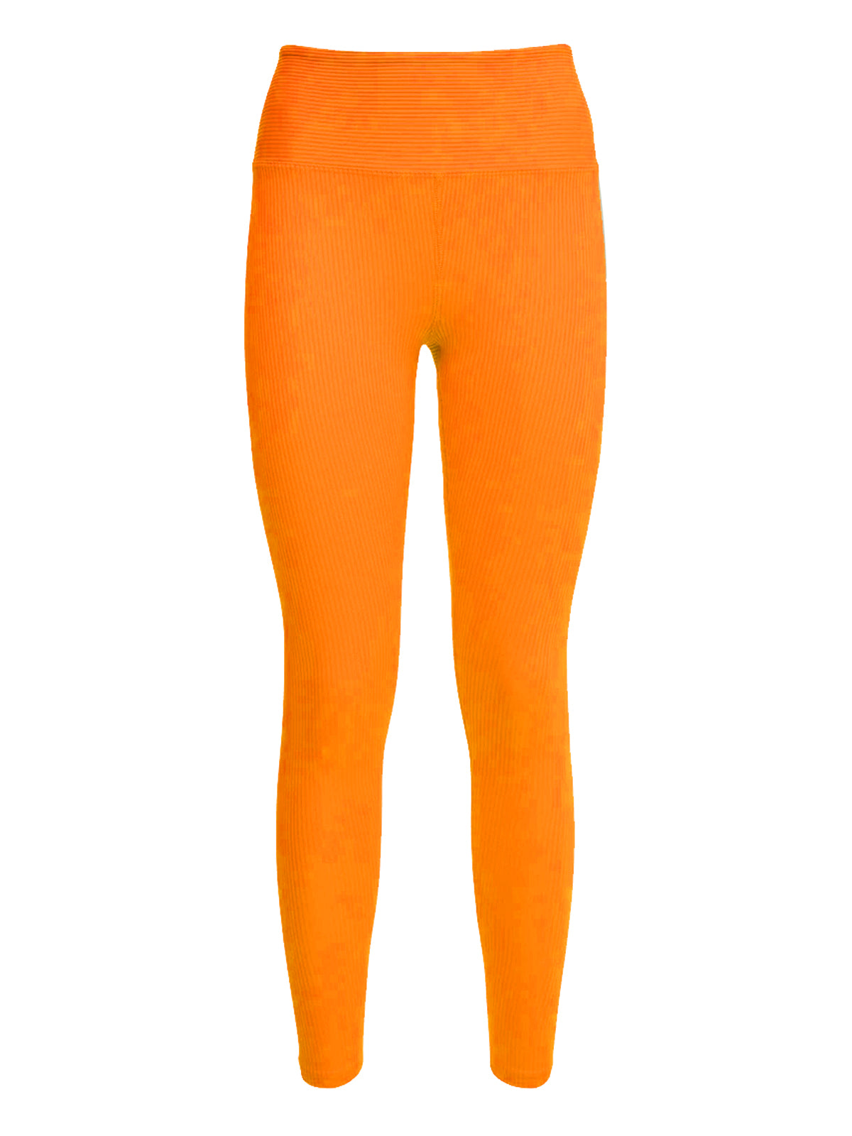 Orange Ribbed High High Leggings