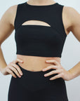 Ribbed Cutout Sports Bra