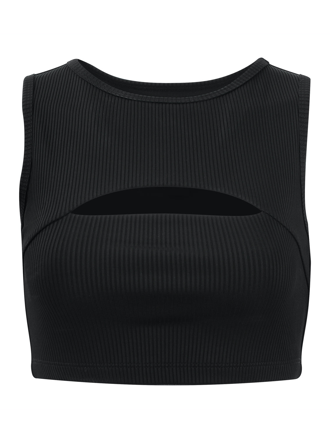 Ribbed Cutout Sports Bra