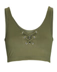 Olive Ribbed Football Sports Bra