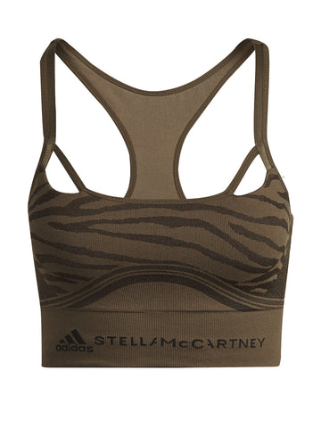 Dark Khaki Tiger Seamless Yoga Sports Bra